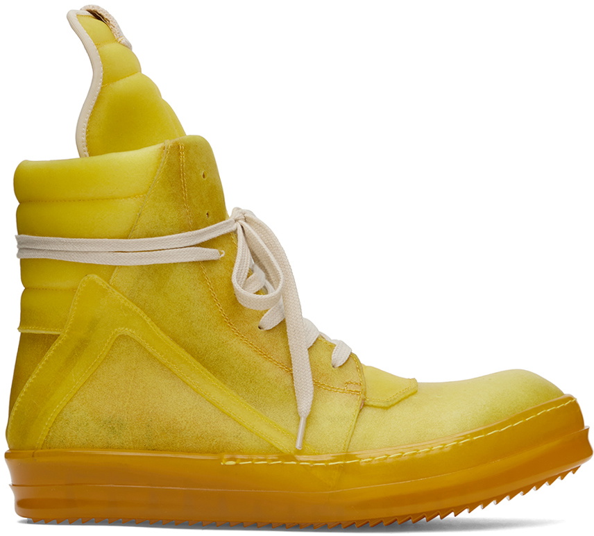 靴 Rick Owens geobasket yellow Rick Owens Yellow Geobasket Sneakers Rick Owens