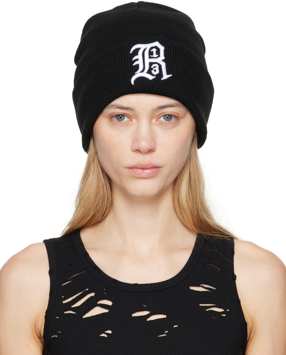 R13 Black 'R13' Beanie