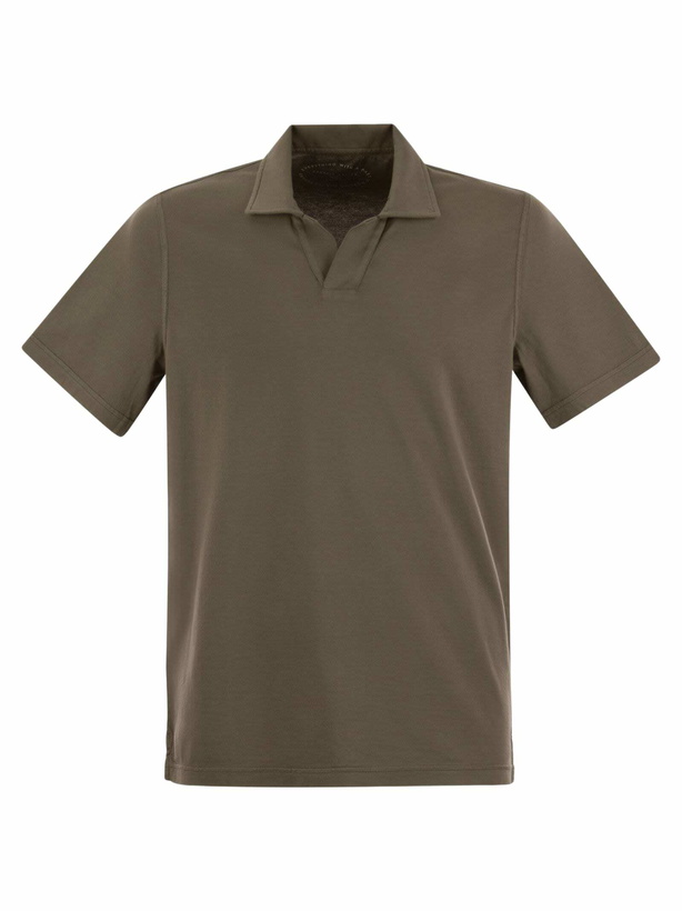 Photo: Fedeli Cotton Polo Shirt With Open Collar