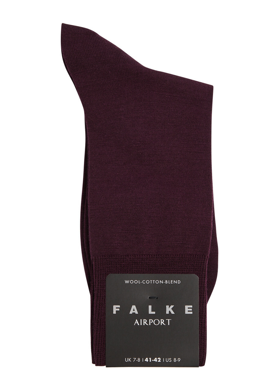 Falke Airport Wool-blend Socks Burgundy