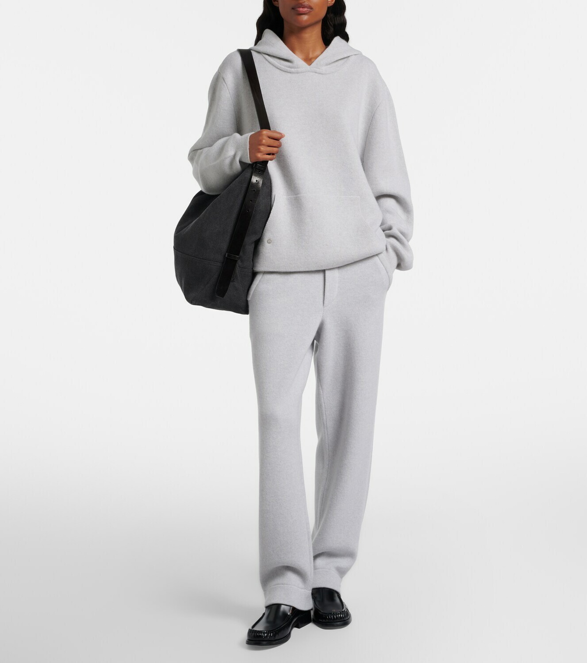 God's True Cashmere Cashmere hoodie with rose quartz