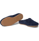 Mulo - Suede Backless Loafers - Navy