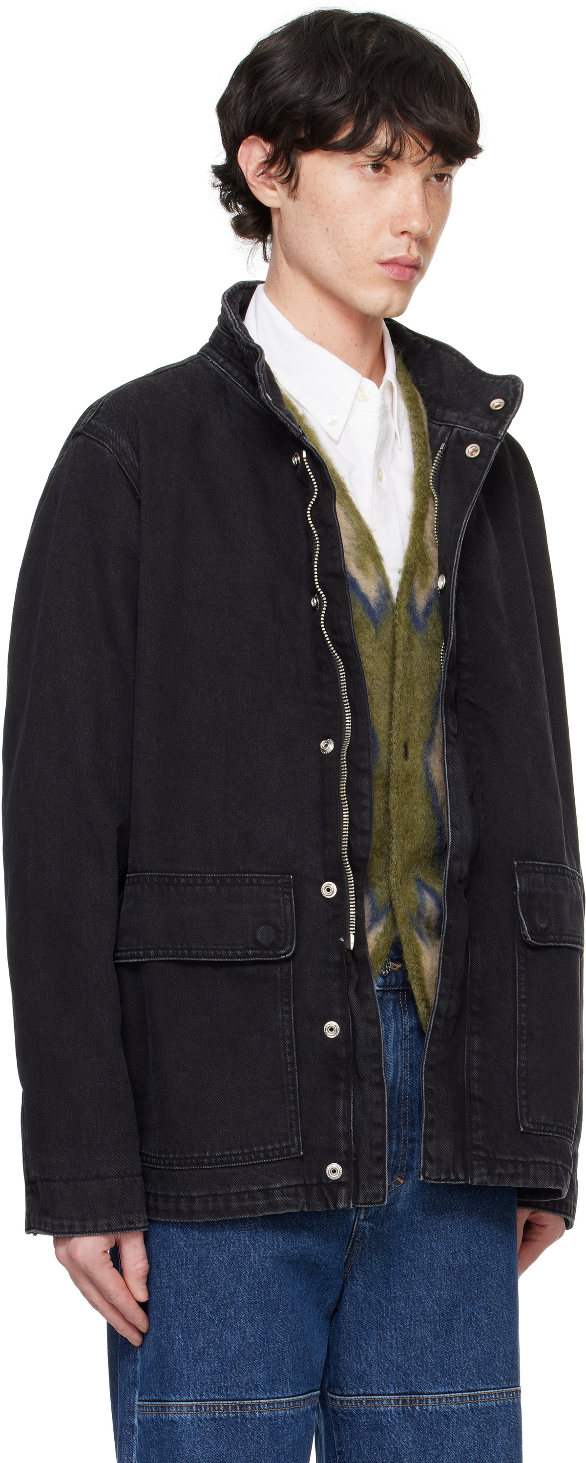 Sunflower Black Fatigue Denim Jacket Sunflower