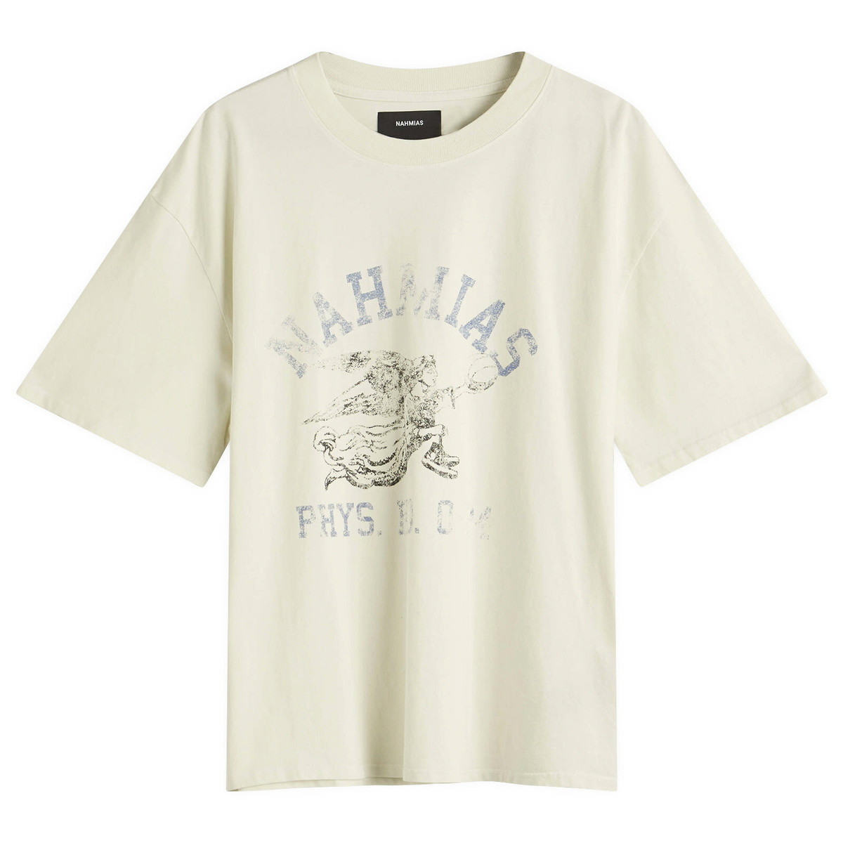 Nahmias Men's Phys. Ed. Boxy T-Shirt in Egg White Jersey