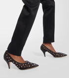 Khaite River embellished leather-trimmed pumps