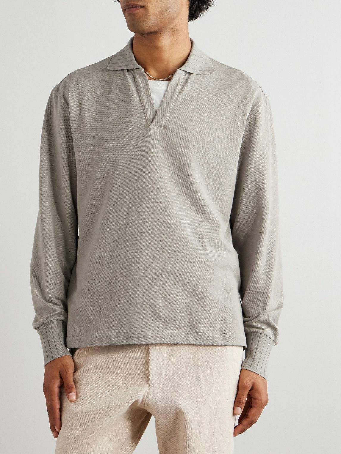 Stòffa - Cotton-Piqué Polo Shirt - Brown