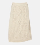 Moncler Grenoble Cable-knit wool and mohair midi skirt