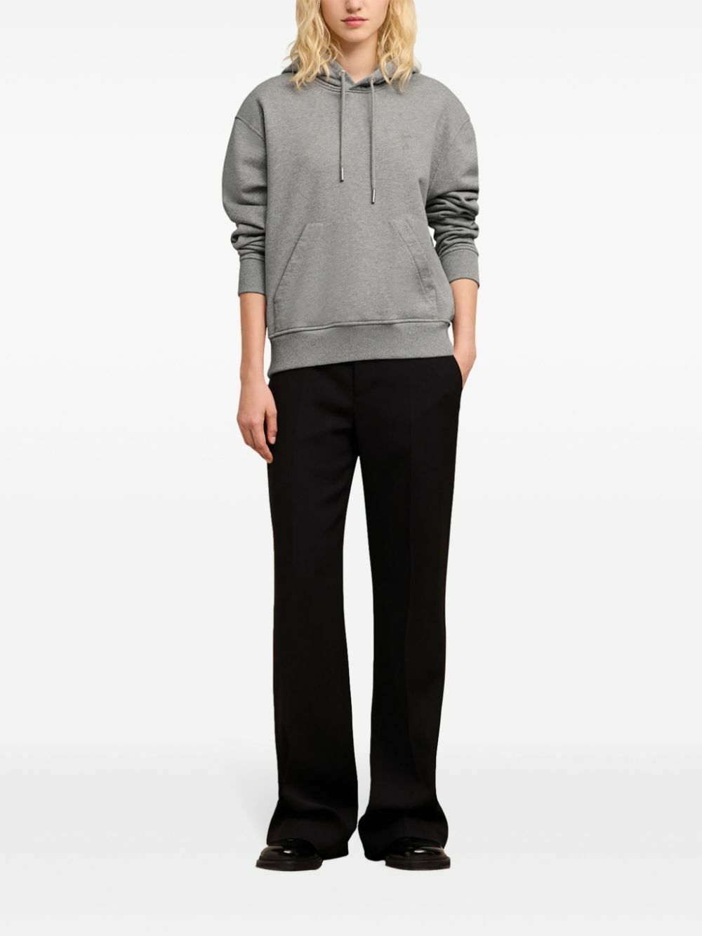 AMI Paris Grey Ami De Coeur Hoodie
