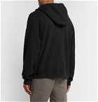 BILLY - Cloud Garment-Dyed Loopback Cotton-Jersey Hoodie - Black