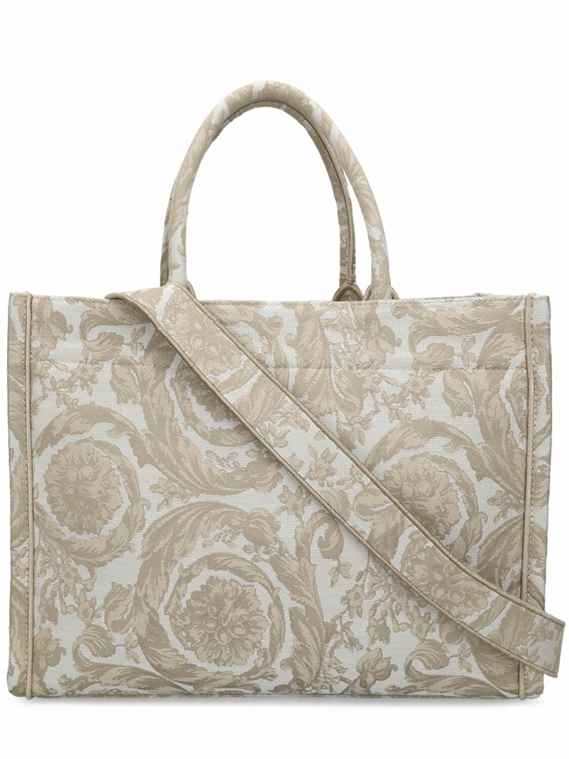 【VERSACE】Embellished canvas-jacquard tote トート VERSACE - Large Barocco Jacquard Tote Bag Versace