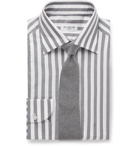 De Petrillo - Fortino Slim-Fit Striped Cotton Shirt - White