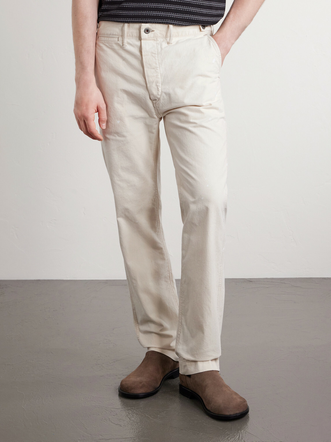 RRL - Straight-Leg Paint-Splattered Cotton-Canvas Trousers - Neutrals