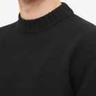 Jil Sander Men's Boiled Wool Crew Knit in Black