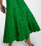 Erdem Broderie anglaise cotton-blend midi dress
