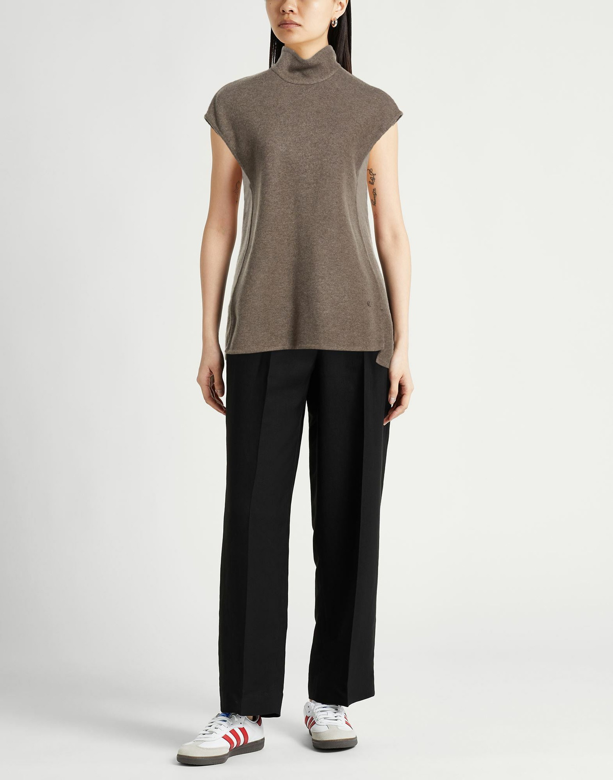 Agnona Womens Turtleneck Taupe