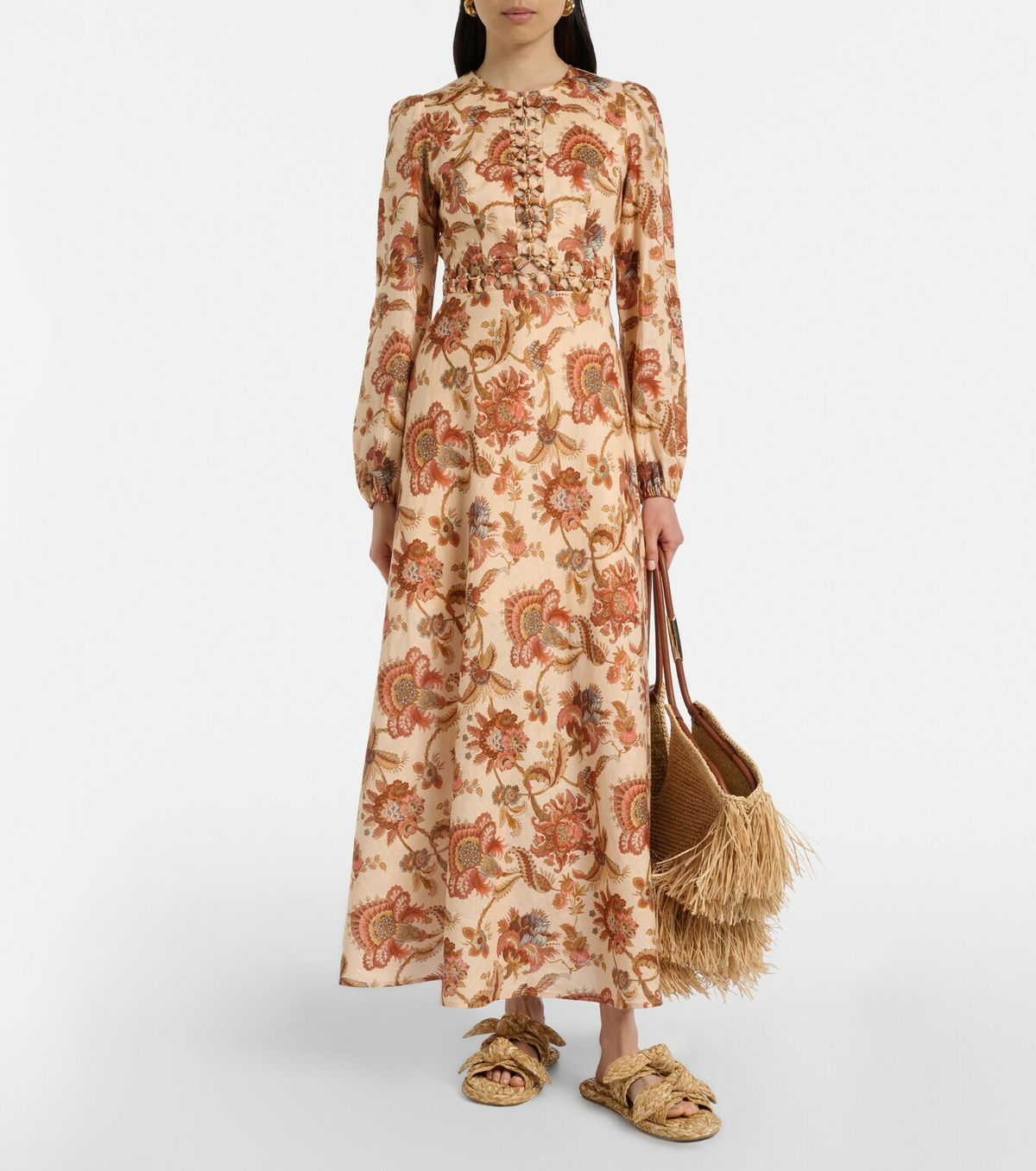 Zimmermann Carousel raffia espadrille slides