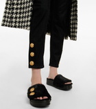 Balmain - Leather and faux fur sandals