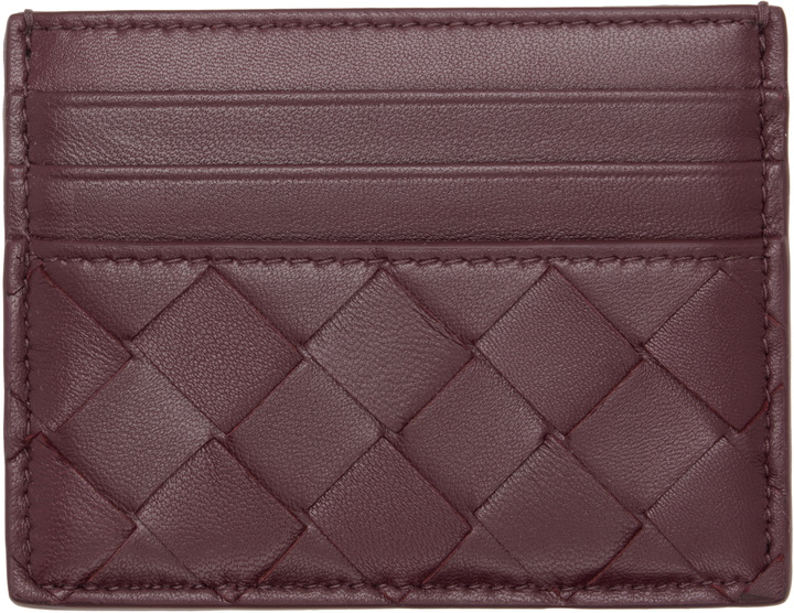Photo: Bottega Veneta Burgundy Intrecciato Credit Card Holder