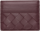 Bottega Veneta Burgundy Intrecciato Credit Card Holder