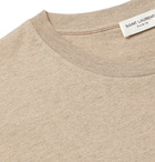 SAINT LAURENT - Logo-Print Mélange Cotton-Blend Jersey T-Shirt - Taupe