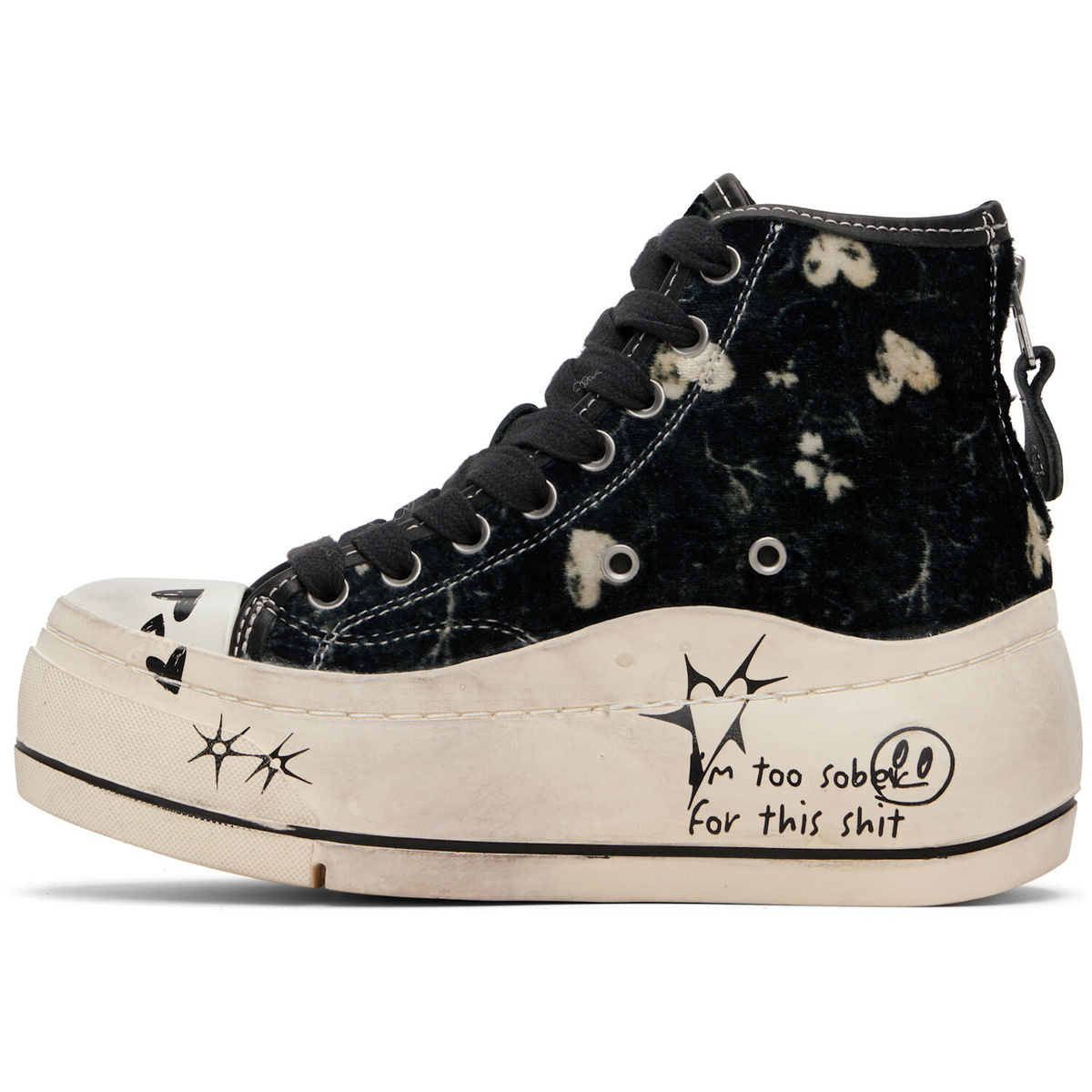 R13 Black Kurt High Top Sneakers