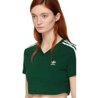 adidas Originals Green Cropped 3-Stripes T-Shirt