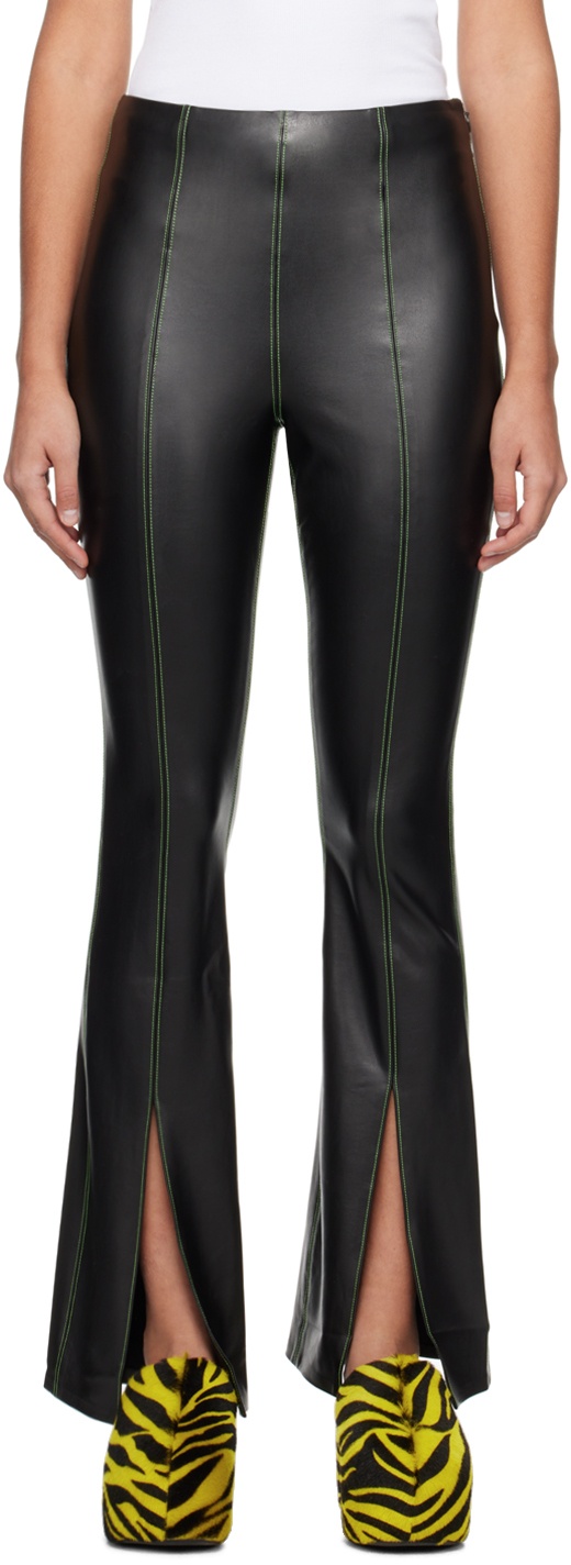 Photo: SIMONMILLER Black Iver Faux-Leather Trousers