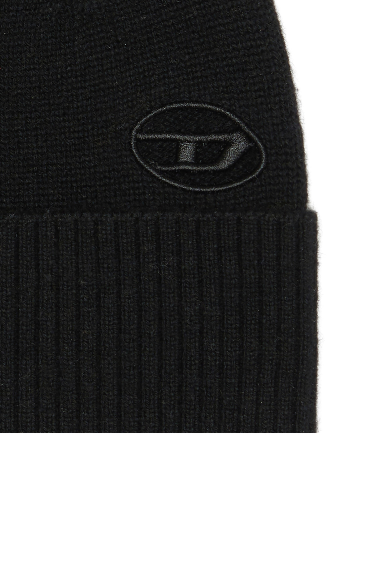 Diesel Beanie with embroidered Oval D patch - Knit caps - Unisex - Black
