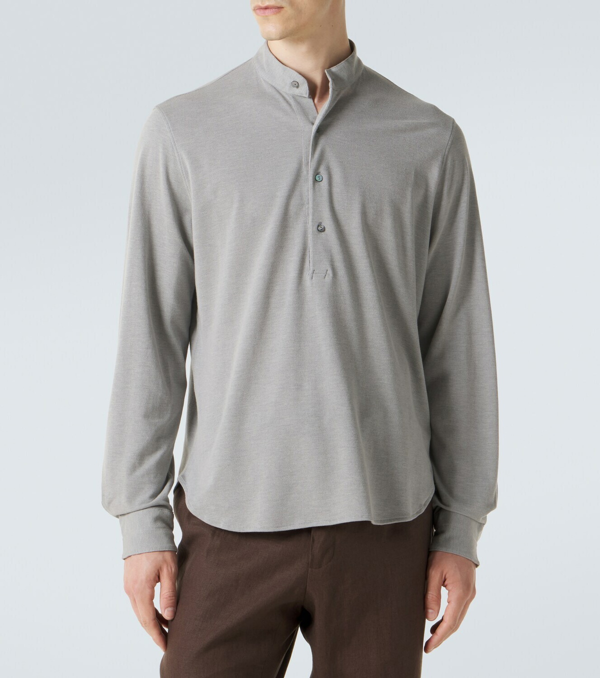 Stòffa Cotton and silk Henley shirt