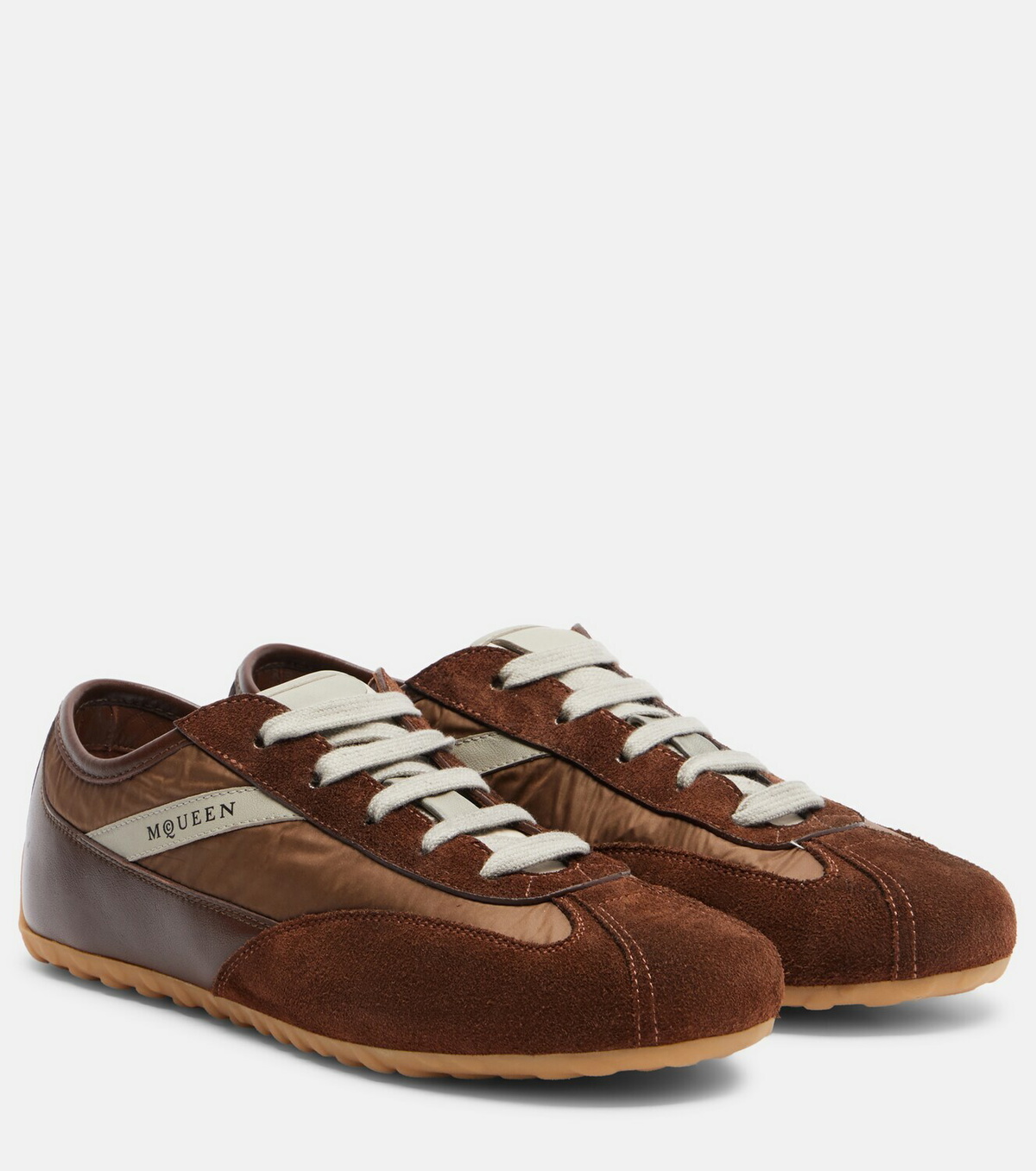 McQueen Suede-trimmed sneakers