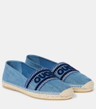 Gucci Logo embroidered denim espadrilles