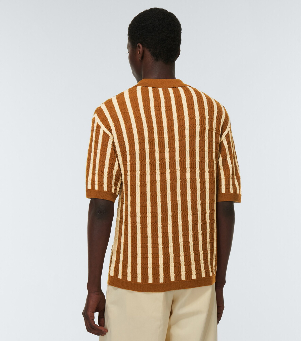 King & Tuckfield - Striped virgin wool bowling shirt