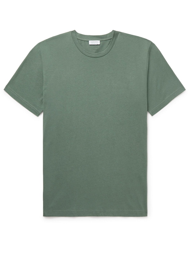 Photo: Sunspel - Riviera Cotton-Jersey T-Shirt - Green
