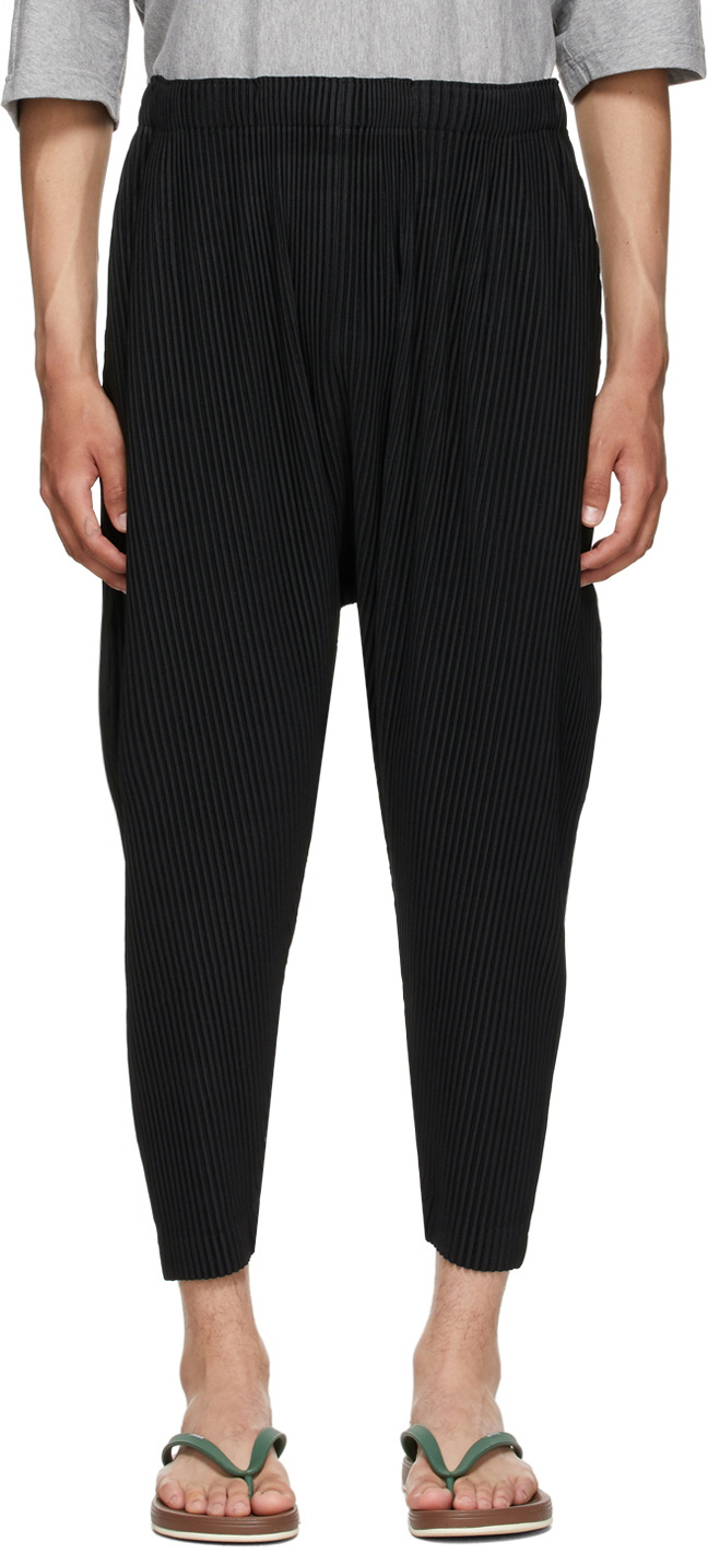 Homme Plissé Issey Miyake Black Pleats Bottoms 1 Trousers Homme