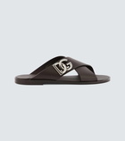 Dolce&Gabbana Logo leather slides