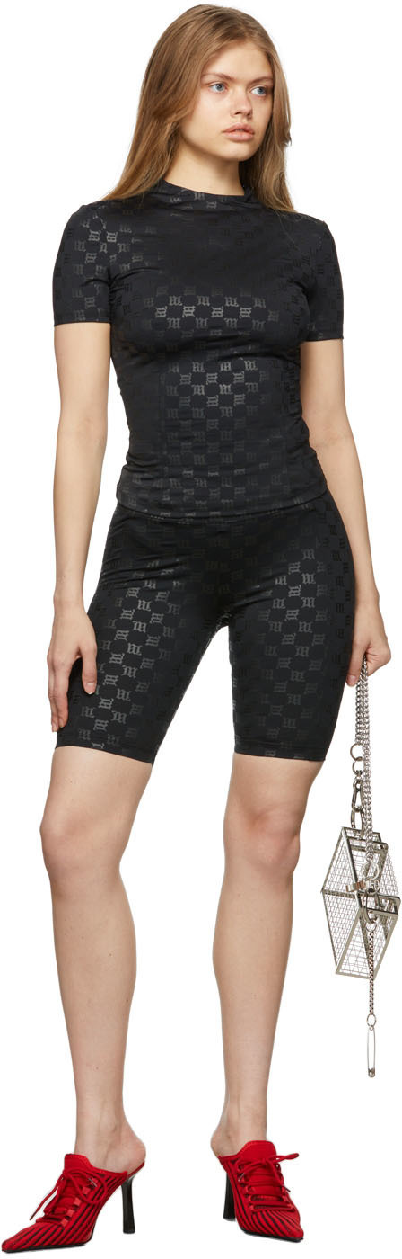 MISBHV Monogram High Waisted Biker Shorts Black