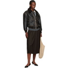 Dunst Brown A-2 Shearling Collared Leather Jacket