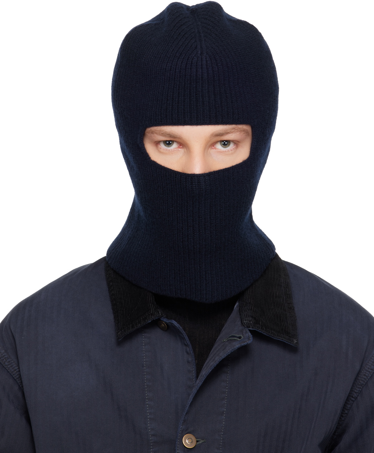 Maison Margiela Navy Ribbed Balaclava Maison Margiela