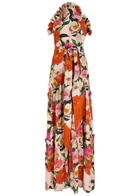 Borgo DE Nor Tatiana Floral-printed Linen-blend Midi Dress Pink