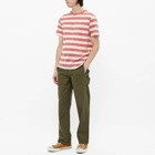 Armor-Lux Men's Wide Stripe T-Shirt in Rosewood/Natural