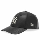 New Era New York Yankees Leather 9Forty Adjustable Cap in Black 
