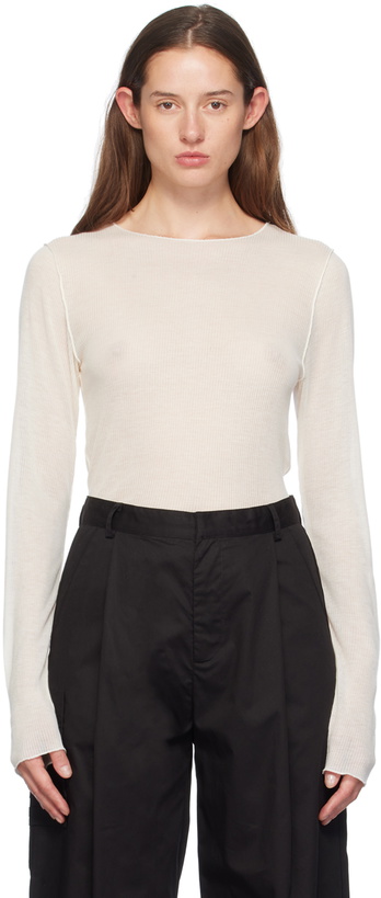 Photo: Deiji Studios Off-White Knit Long Sleeve T-Shirt