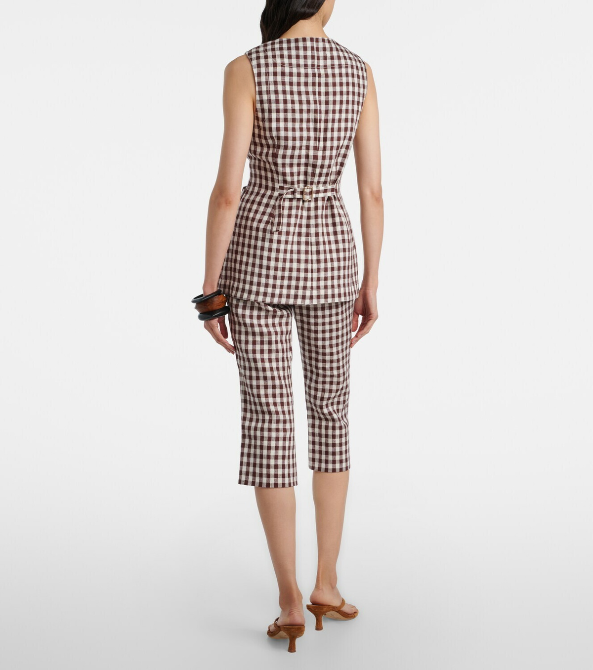 Posse Sadie gingham linen capri pants