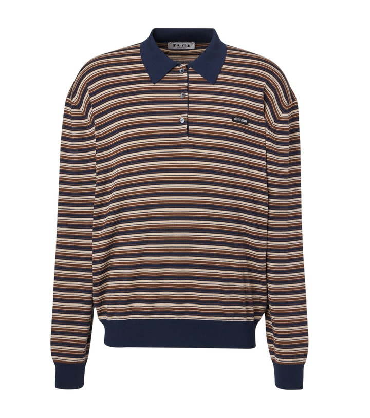 Photo: Miu Miu Striped virgin wool polo sweater