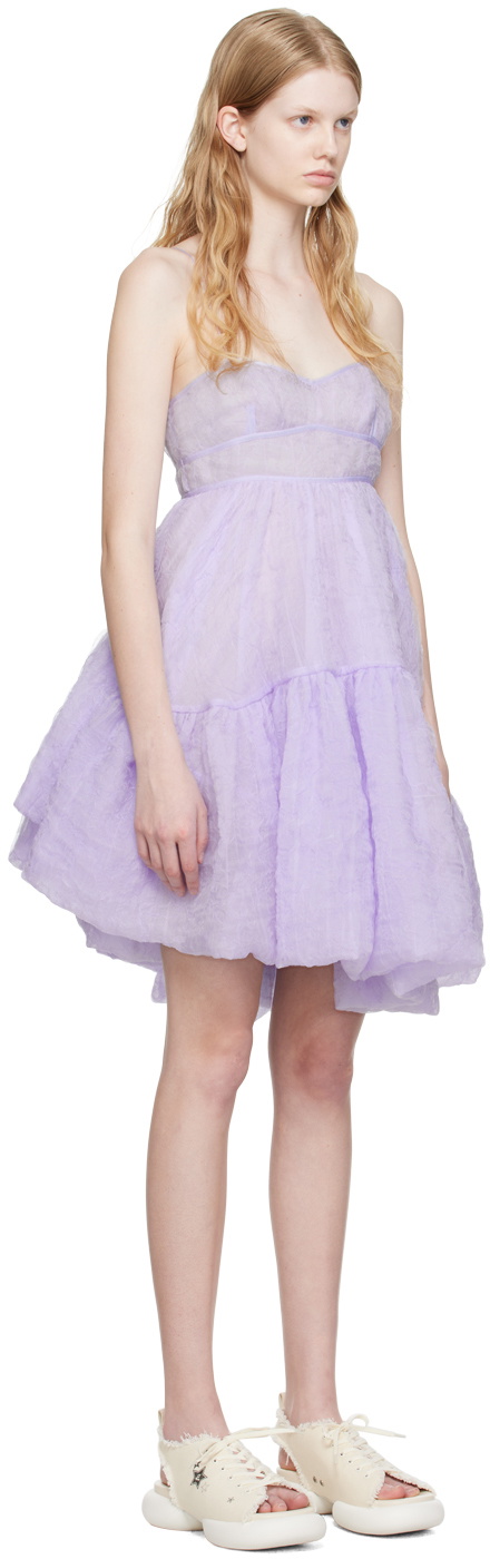 Cecilie Bahnsen Purple Demi Minidress Cecilie Bahnsen