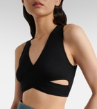 Alaïa Ribbed-knit jersey crop top