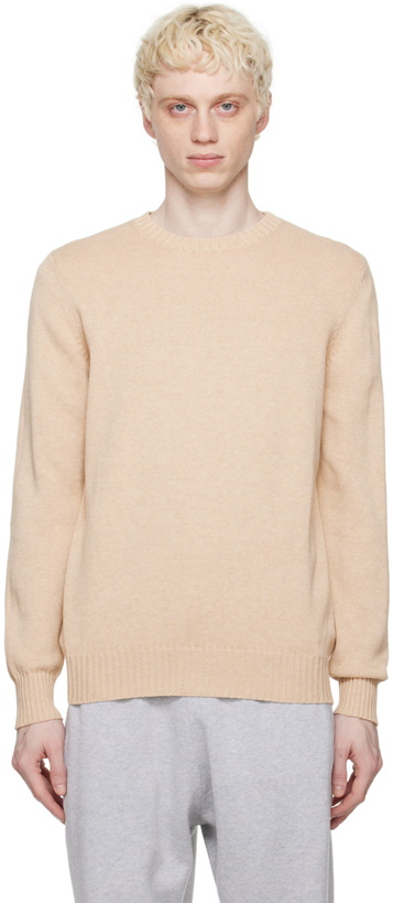 Photo: Ghiaia Cashmere Beige Crewneck Sweater