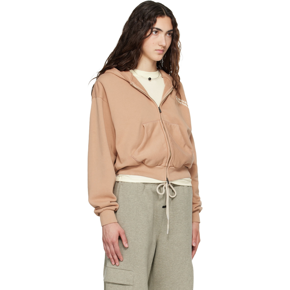 Fear of God ESSENTIALS Tan Full Zip Hoodie
