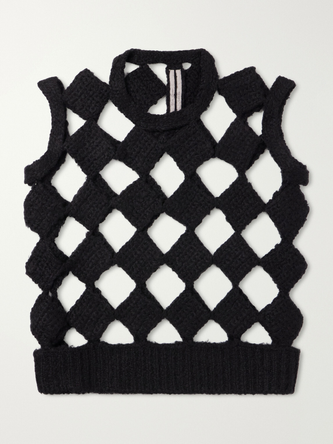 Rick Owens - Macramé Cashmere and Silk-Blend Sweater Vest - Black