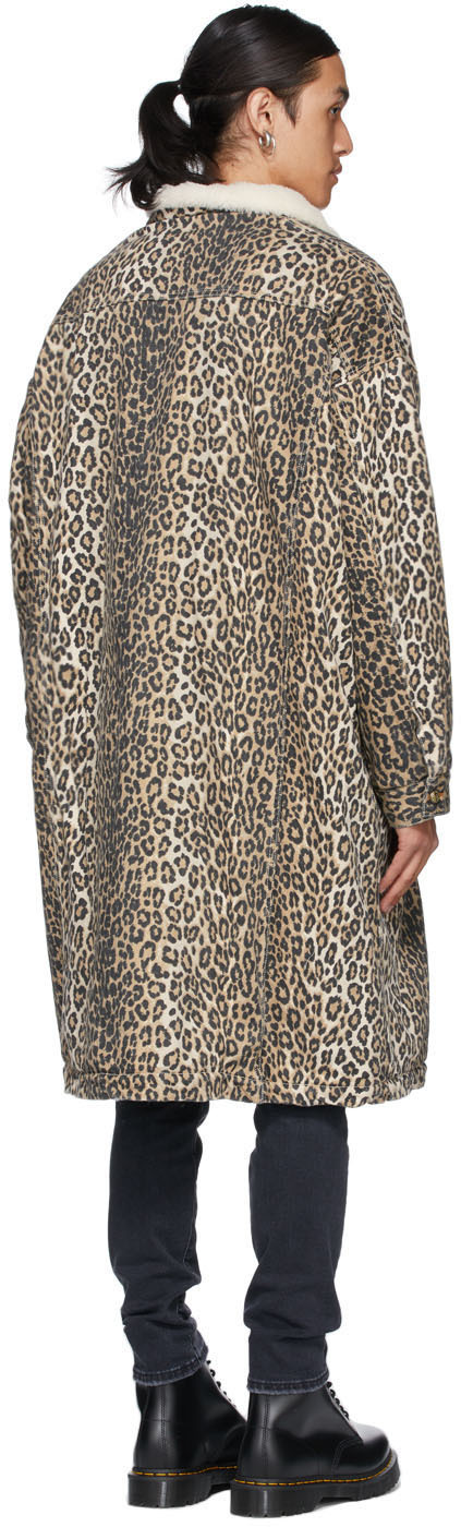 R13 Beige Leopard Lyle Trucker Coat R13